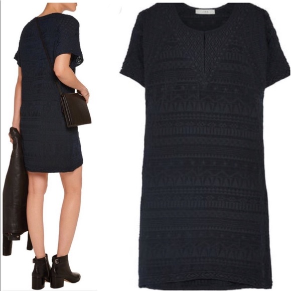 IRO Belzer Embroidered Mini Dress Navy - Picture 2 of 4